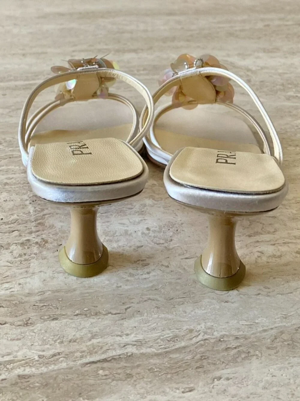 Vintage Prada Paillette Mule Sandal Heels - Picture 8 of 11